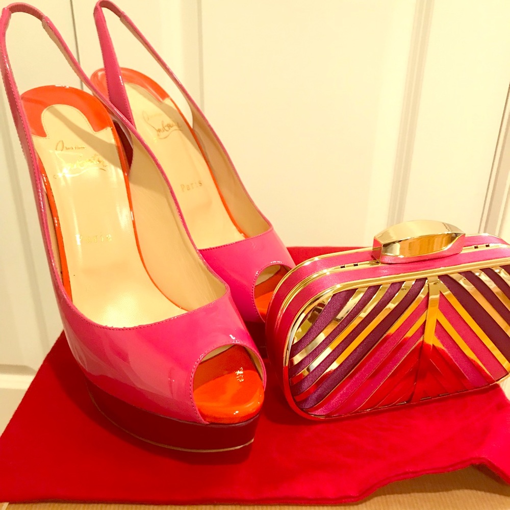 Christian Louboutin Lady Peep sling version pinky